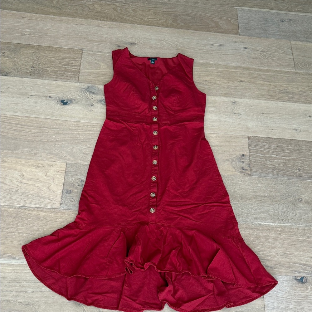 Ann Taylor Factory Deep Crimson-Sleeveless Midi Dress
